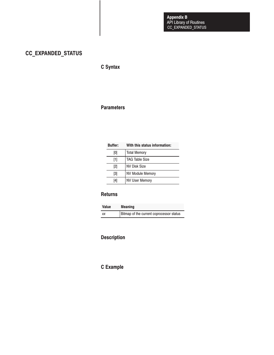 Cc_expanded_status | Rockwell Automation 1771-DMC_DMC1_DMC4_DXPS Control Coprocessor User Manual User Manual | Page 154 / 312