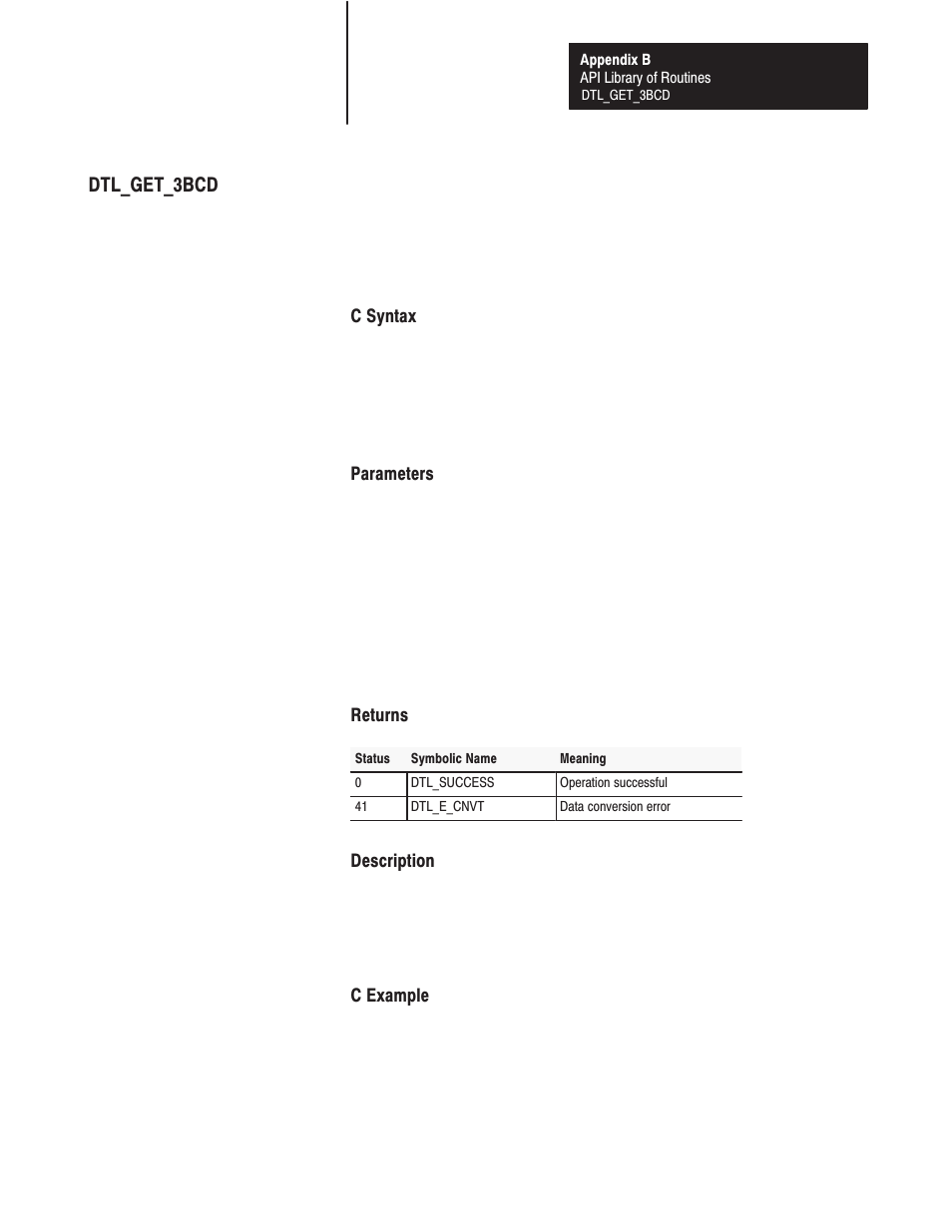 Dtl_get_3bcd | Rockwell Automation 1771-DMC_DMC1_DMC4_DXPS Control Coprocessor User Manual User Manual | Page 182 / 312