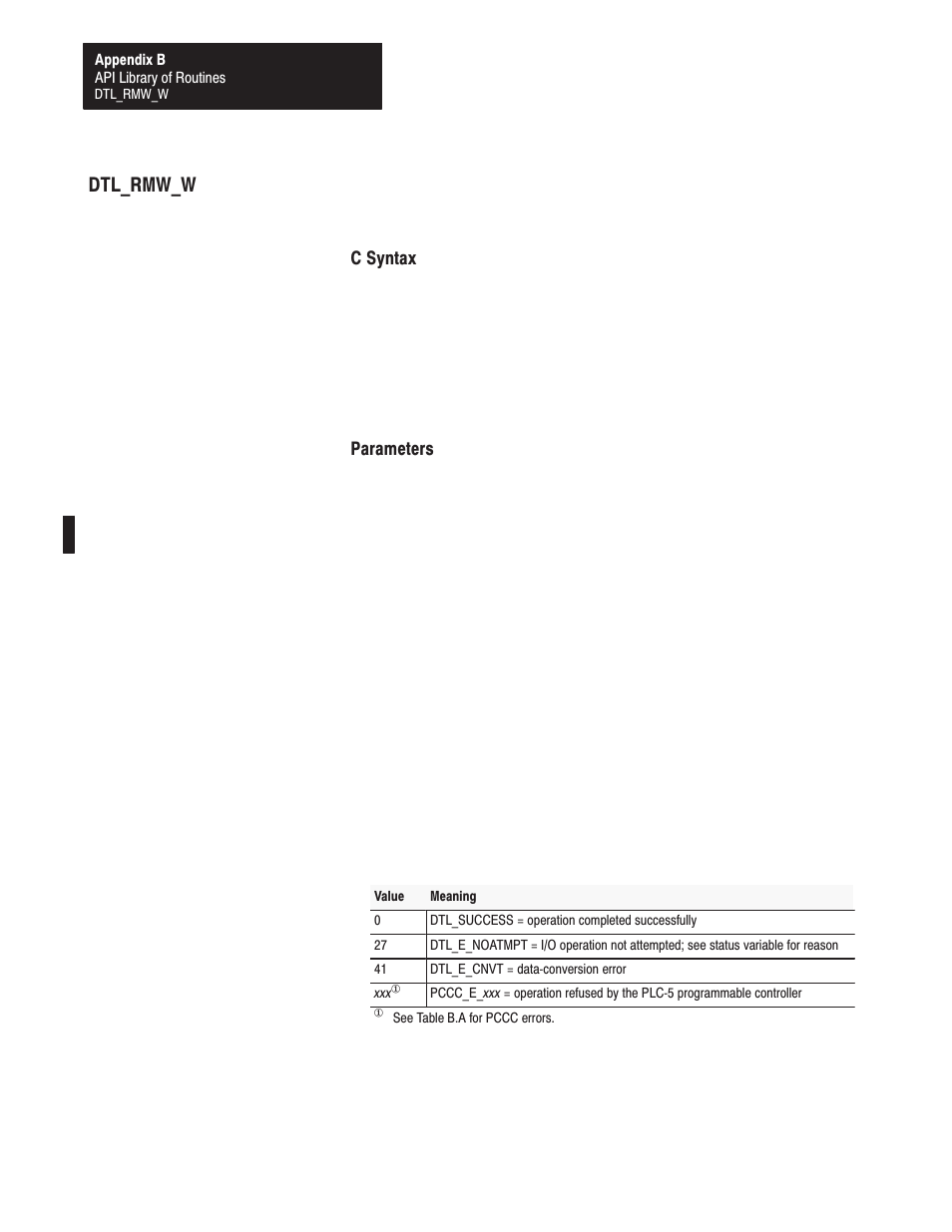 Dtl_rmw_w | Rockwell Automation 1771-DMC_DMC1_DMC4_DXPS Control Coprocessor User Manual User Manual | Page 201 / 312