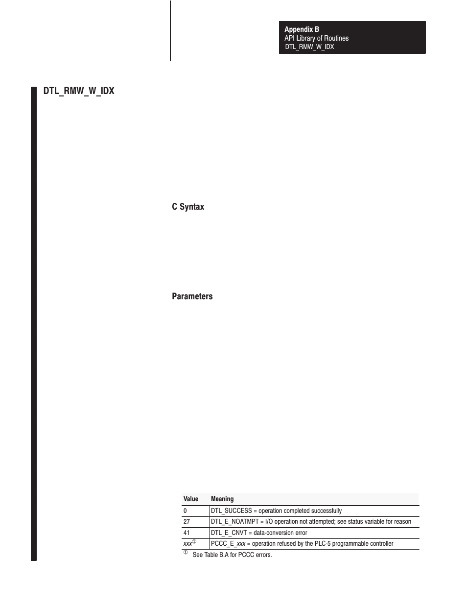 Dtl_rmw_w_idx | Rockwell Automation 1771-DMC_DMC1_DMC4_DXPS Control Coprocessor User Manual User Manual | Page 204 / 312
