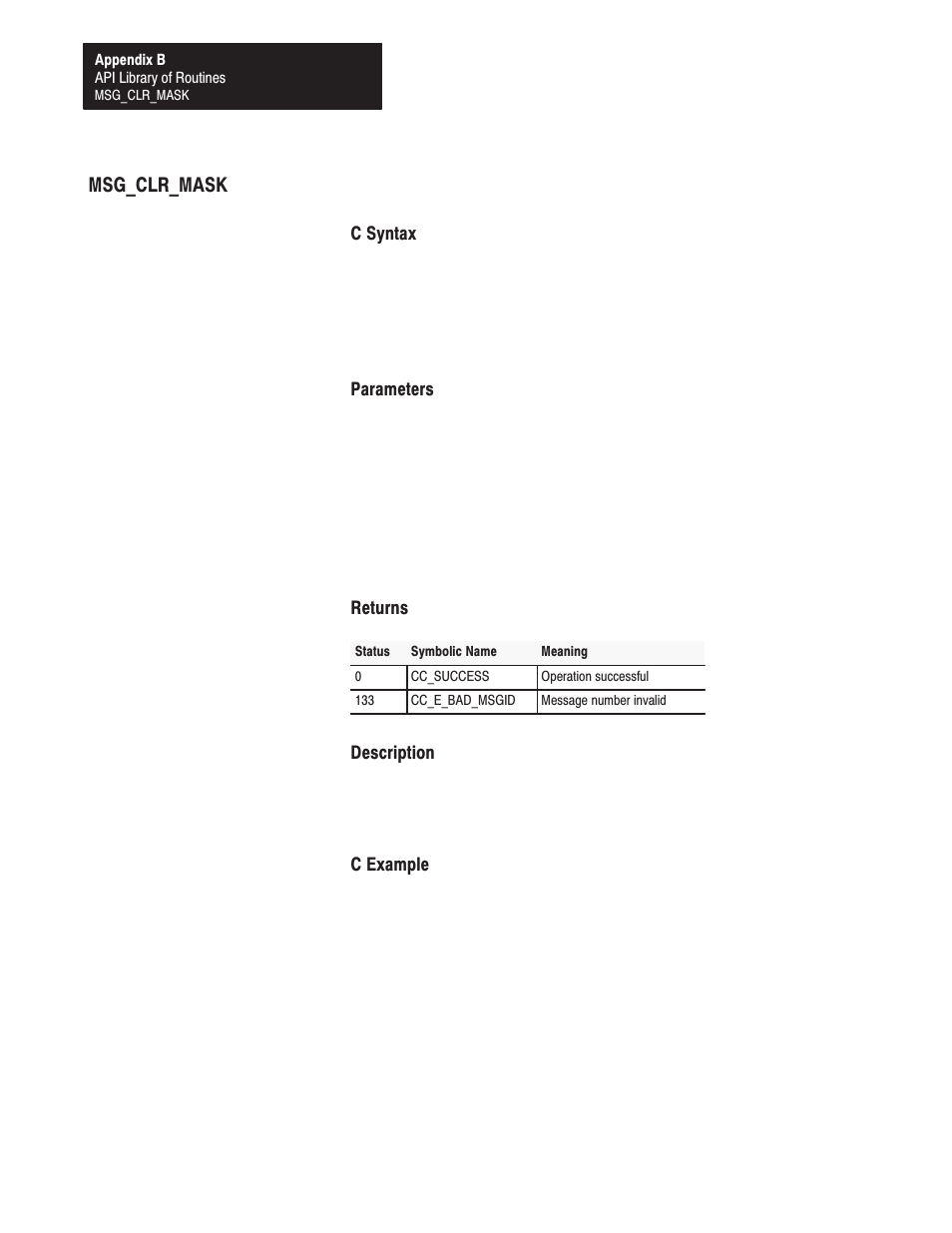 Msg_clr_mask | Rockwell Automation 1771-DMC_DMC1_DMC4_DXPS Control Coprocessor User Manual User Manual | Page 219 / 312