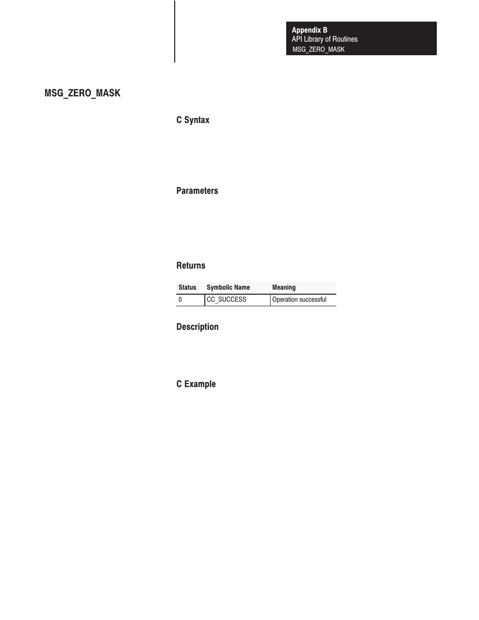 Msg_zero_mask | Rockwell Automation 1771-DMC_DMC1_DMC4_DXPS Control Coprocessor User Manual User Manual | Page 244 / 312