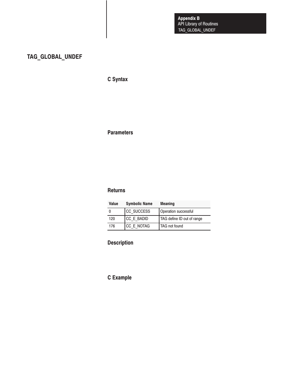 Tag_global_undef | Rockwell Automation 1771-DMC_DMC1_DMC4_DXPS Control Coprocessor User Manual User Manual | Page 250 / 312