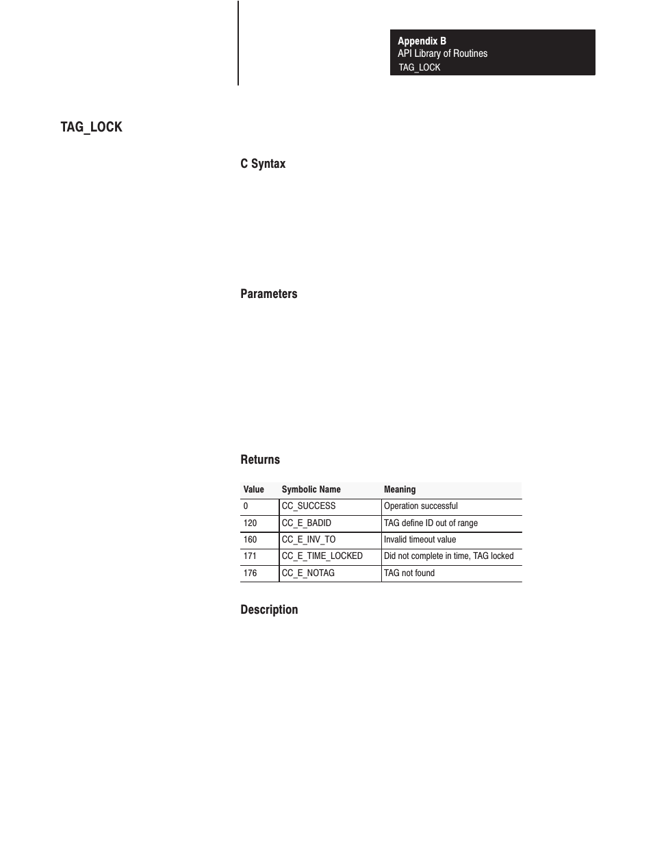 Tag_lock | Rockwell Automation 1771-DMC_DMC1_DMC4_DXPS Control Coprocessor User Manual User Manual | Page 254 / 312