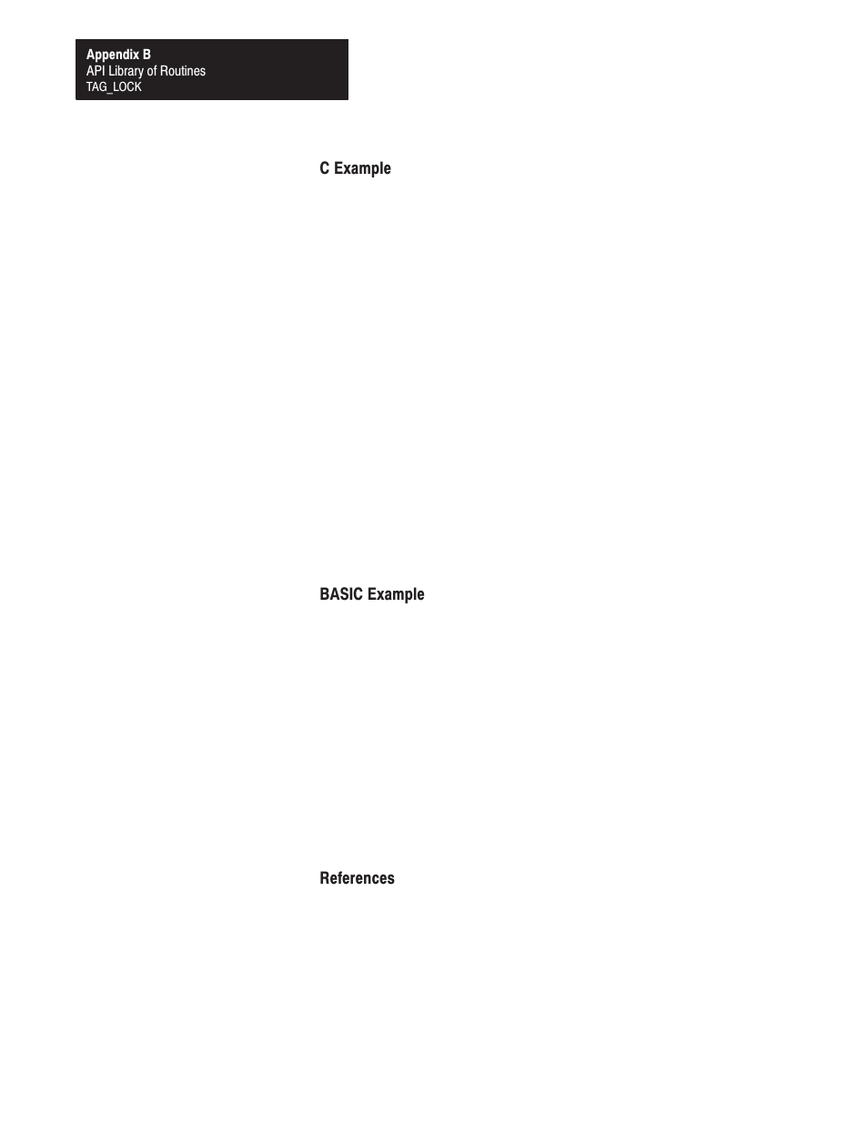 C example, Basic example, References | Rockwell Automation 1771-DMC_DMC1_DMC4_DXPS Control Coprocessor User Manual User Manual | Page 255 / 312