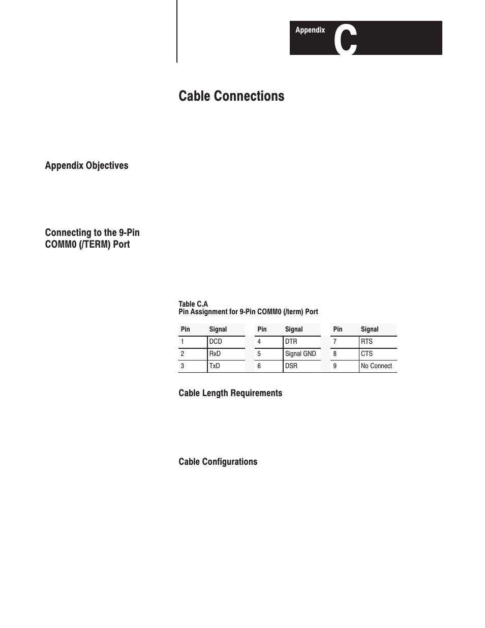 Cable connections | Rockwell Automation 1771-DMC_DMC1_DMC4_DXPS Control Coprocessor User Manual User Manual | Page 274 / 312