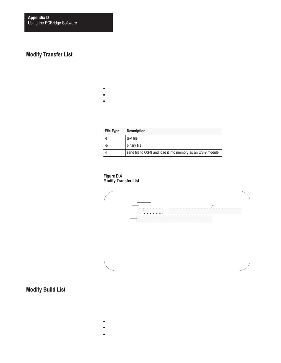 Modify transfer list modify build list, Use the | Rockwell Automation 1771-DMC_DMC1_DMC4_DXPS Control Coprocessor User Manual User Manual | Page 284 / 312