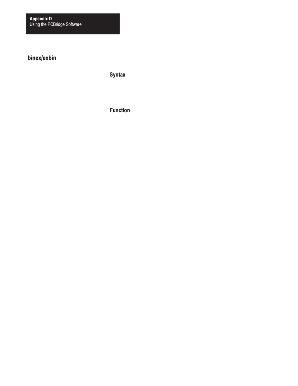 Binex/exbin | Rockwell Automation 1771-DMC_DMC1_DMC4_DXPS Control Coprocessor User Manual User Manual | Page 290 / 312