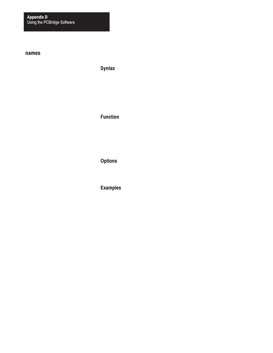 Names | Rockwell Automation 1771-DMC_DMC1_DMC4_DXPS Control Coprocessor User Manual User Manual | Page 298 / 312