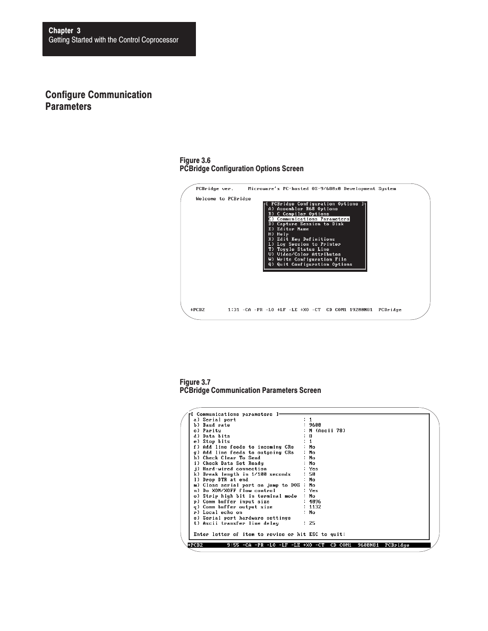 Configure communication parameters | Rockwell Automation 1771-DMC_DMC1_DMC4_DXPS Control Coprocessor User Manual User Manual | Page 35 / 312