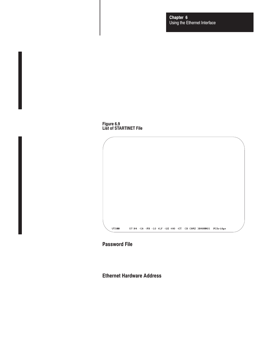 Password file, Ethernet hardware address, Prompt, enter | Rockwell Automation 1771-DMC_DMC1_DMC4_DXPS Control Coprocessor User Manual User Manual | Page 92 / 312