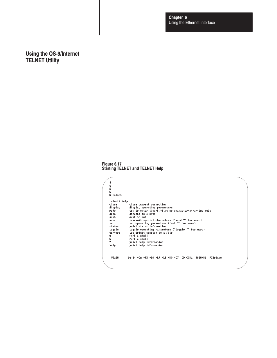 Using the osć9/internet telnet utility | Rockwell Automation 1771-DMC_DMC1_DMC4_DXPS Control Coprocessor User Manual User Manual | Page 98 / 312