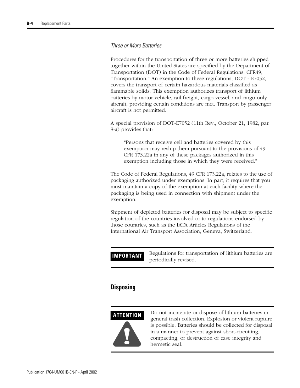 Rockwell Automation 1764-xxxx MICROLOGIX 1500 PROGRAMMABLE CONTROLLERS User Manual | Page 122 / 174