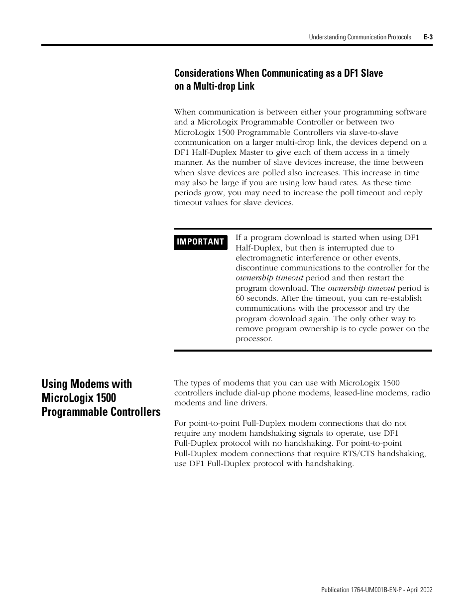 Rockwell Automation 1764-xxxx MICROLOGIX 1500 PROGRAMMABLE CONTROLLERS User Manual | Page 135 / 174