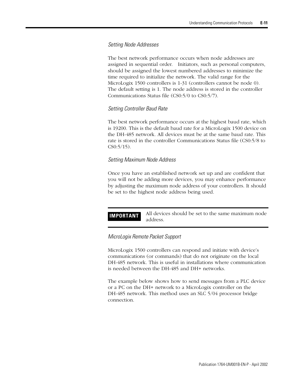 Rockwell Automation 1764-xxxx MICROLOGIX 1500 PROGRAMMABLE CONTROLLERS User Manual | Page 143 / 174