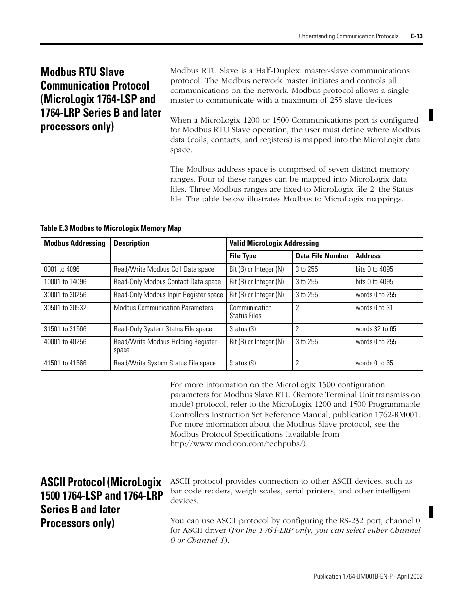 Rockwell Automation 1764-xxxx MICROLOGIX 1500 PROGRAMMABLE CONTROLLERS User Manual | Page 145 / 174