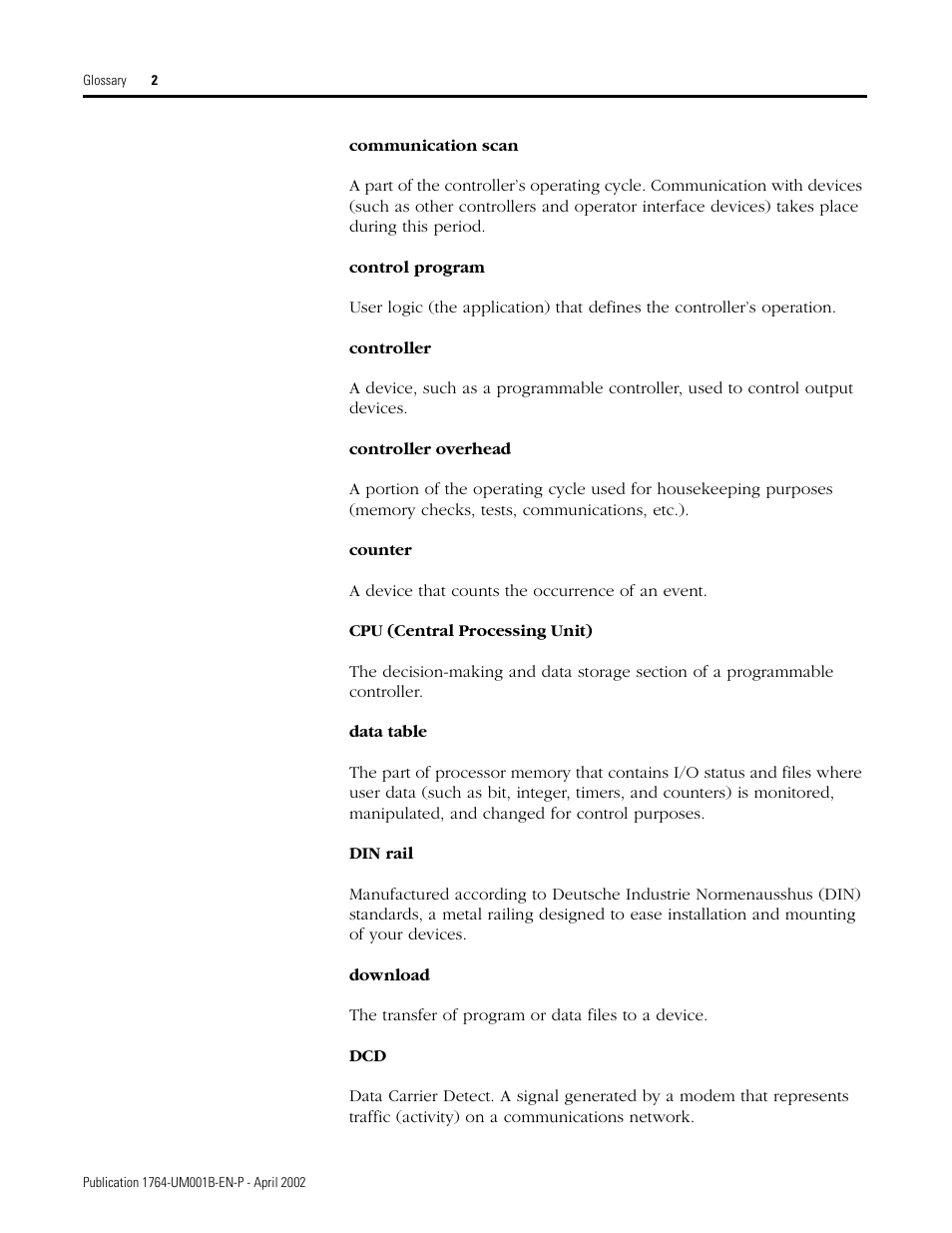 Rockwell Automation 1764-xxxx MICROLOGIX 1500 PROGRAMMABLE CONTROLLERS User Manual | Page 158 / 174