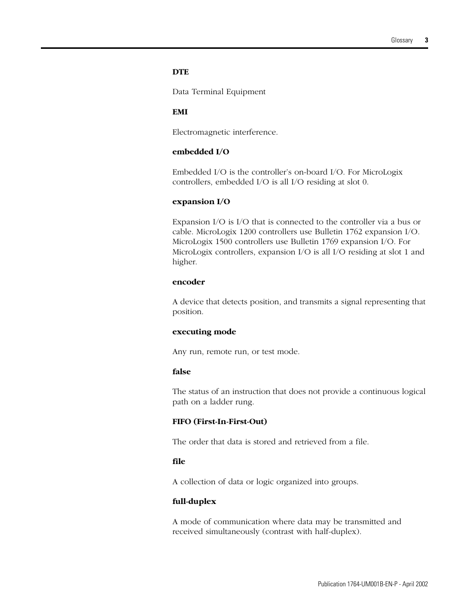Rockwell Automation 1764-xxxx MICROLOGIX 1500 PROGRAMMABLE CONTROLLERS User Manual | Page 159 / 174