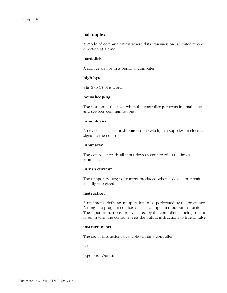 Rockwell Automation 1764-xxxx MICROLOGIX 1500 PROGRAMMABLE CONTROLLERS User Manual | Page 160 / 174