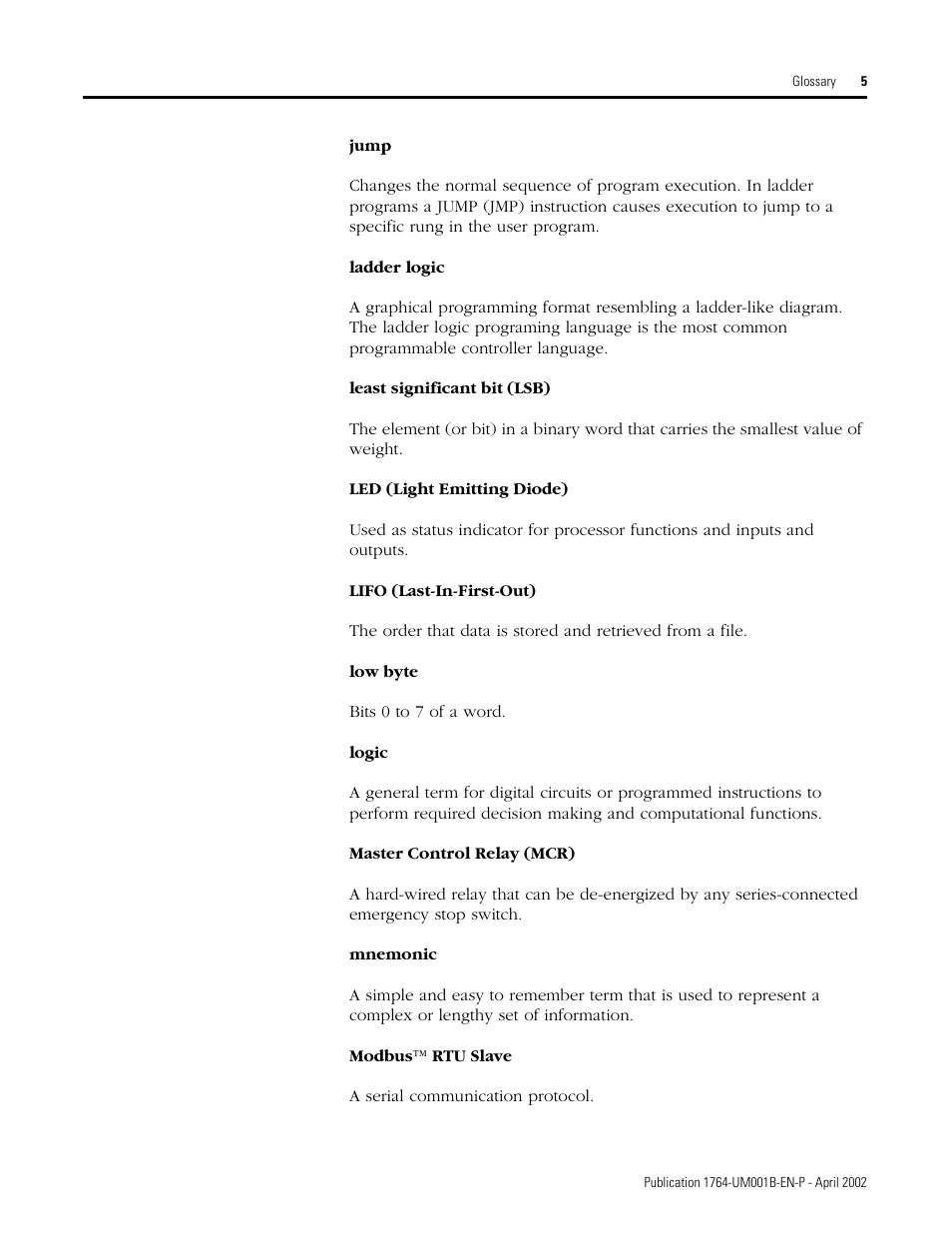Rockwell Automation 1764-xxxx MICROLOGIX 1500 PROGRAMMABLE CONTROLLERS User Manual | Page 161 / 174