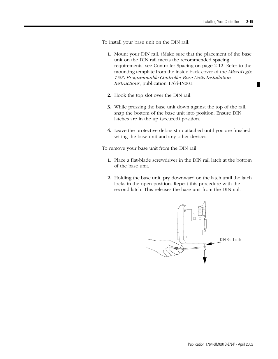 Rockwell Automation 1764-xxxx MICROLOGIX 1500 PROGRAMMABLE CONTROLLERS User Manual | Page 41 / 174
