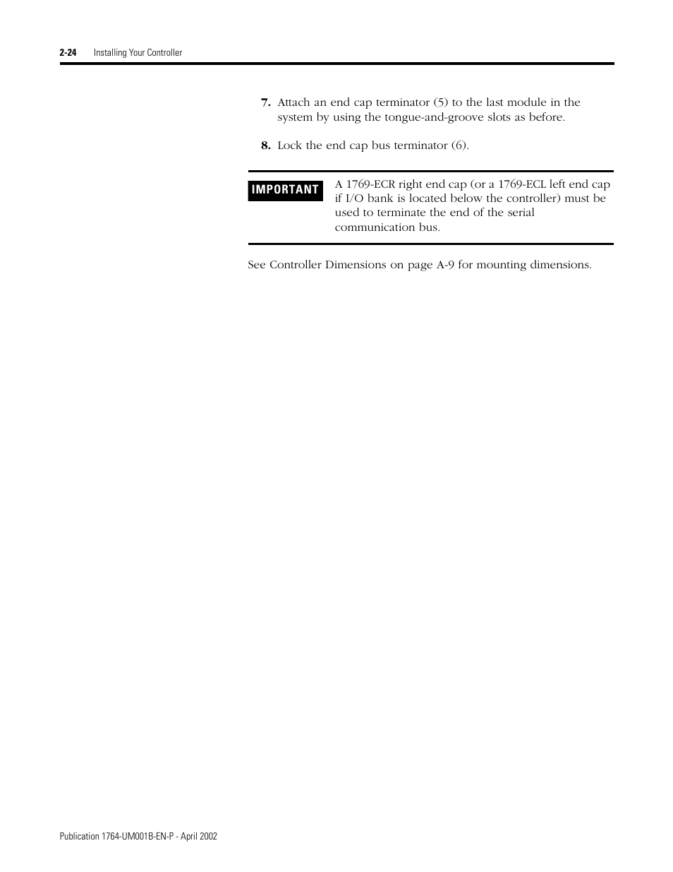 Rockwell Automation 1764-xxxx MICROLOGIX 1500 PROGRAMMABLE CONTROLLERS User Manual | Page 50 / 174