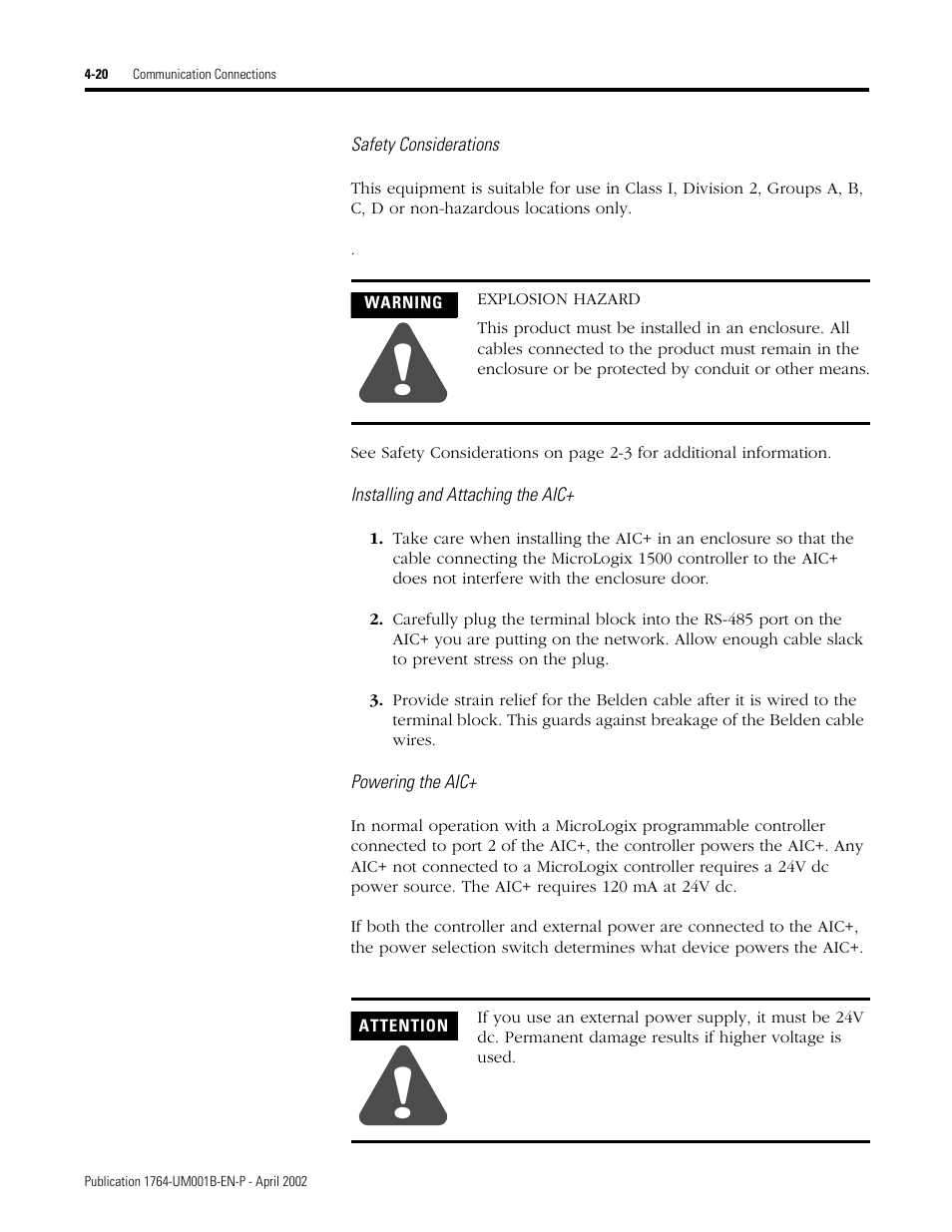 Rockwell Automation 1764-xxxx MICROLOGIX 1500 PROGRAMMABLE CONTROLLERS User Manual | Page 88 / 174