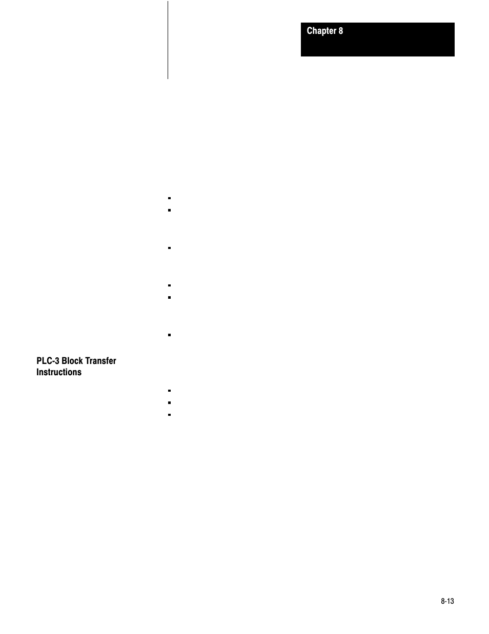 Plc 3 block transfer, 8ć13 | Rockwell Automation 1771-QC , D17716.5.25 SER/B SERVO POS User Manual | Page 174 / 247