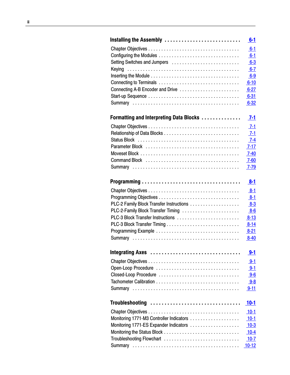 Rockwell Automation 1771-QC , D17716.5.25 SER/B SERVO POS User Manual | Page 3 / 247