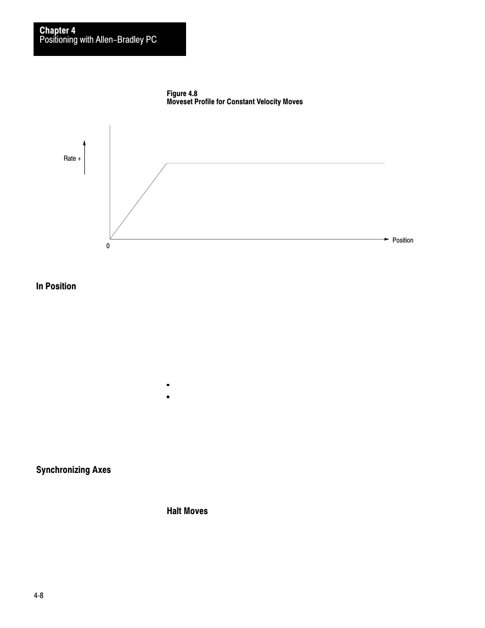 In position, Synchronizing axes | Rockwell Automation 1771-QC , D17716.5.25 SER/B SERVO POS User Manual | Page 32 / 247