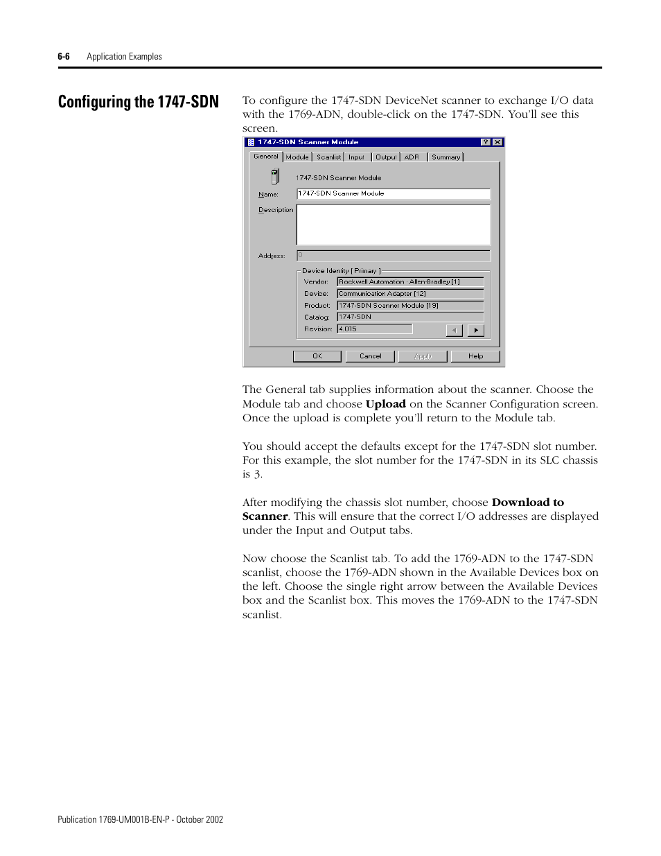 Configuring the 1747-sdn | Rockwell Automation 1769-ADN Compact I/O 1769-ADN DeviceNet Adapter User Manual | Page 118 / 204