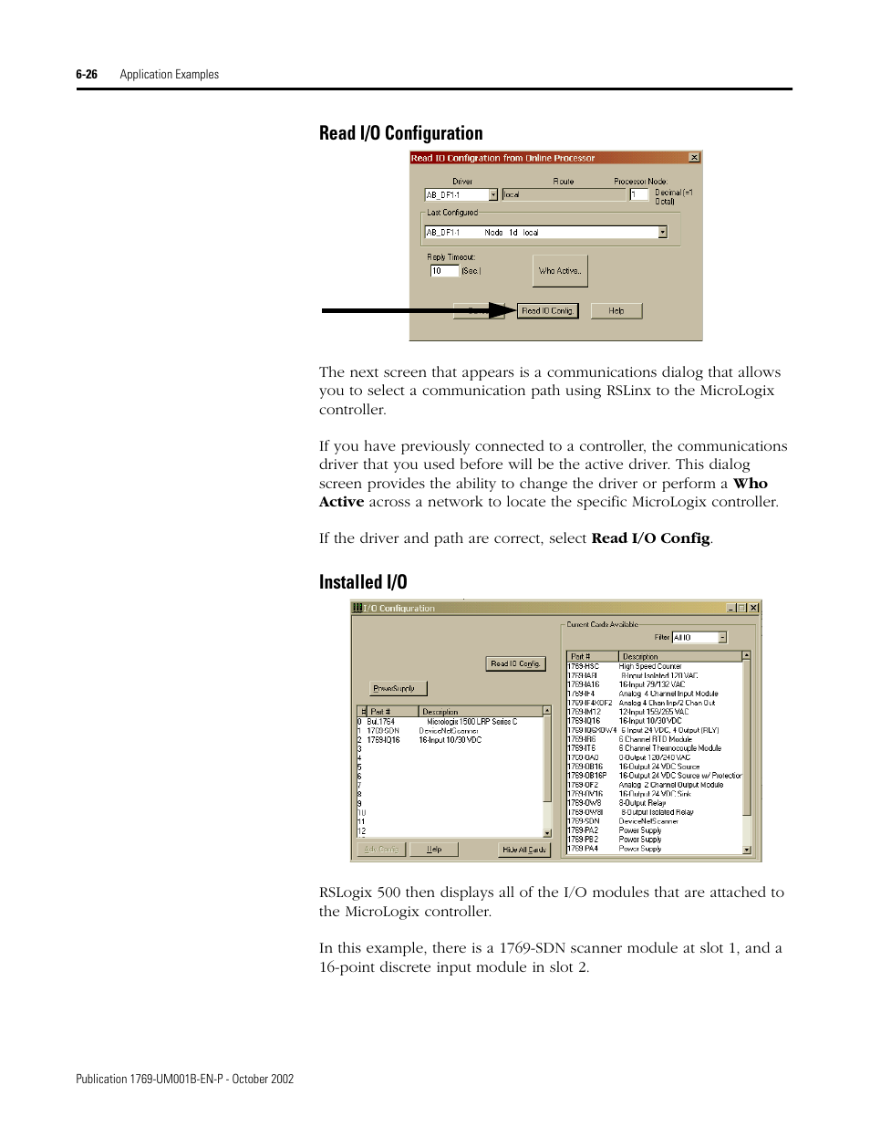 Read i/o configuration, Installed i/o | Rockwell Automation 1769-ADN Compact I/O 1769-ADN DeviceNet Adapter User Manual | Page 138 / 204