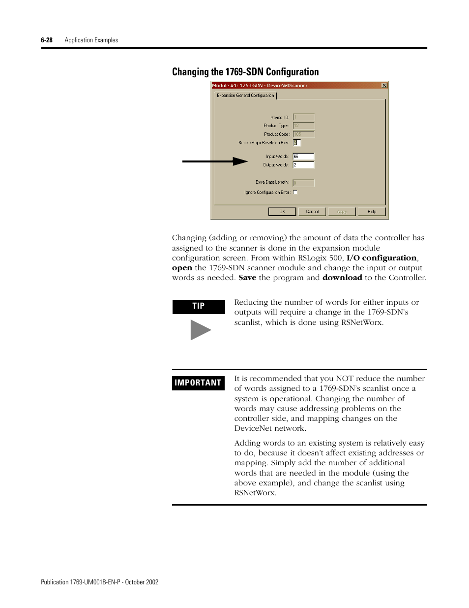Changing the 1769-sdn configuration | Rockwell Automation 1769-ADN Compact I/O 1769-ADN DeviceNet Adapter User Manual | Page 140 / 204