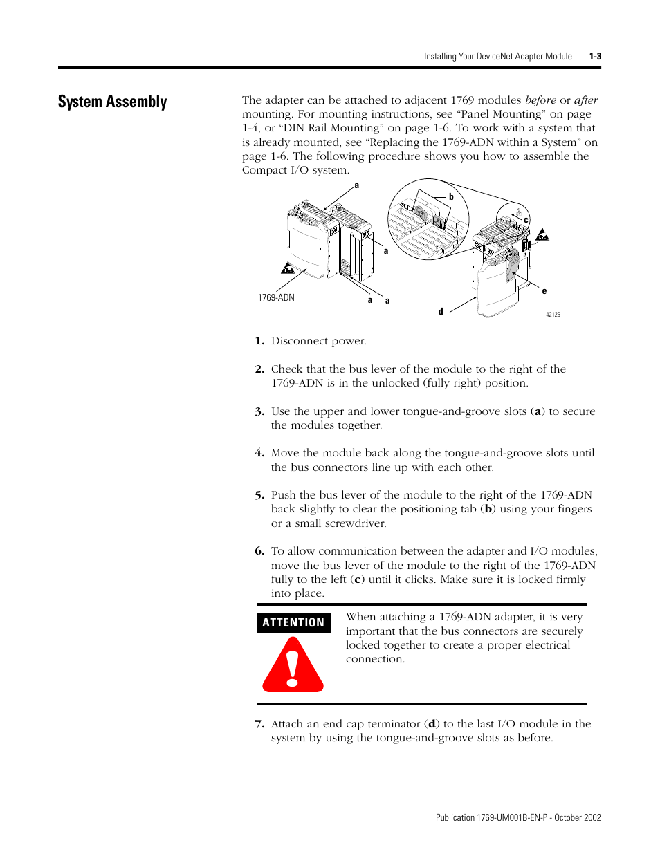 System assembly | Rockwell Automation 1769-ADN Compact I/O 1769-ADN DeviceNet Adapter User Manual | Page 17 / 204