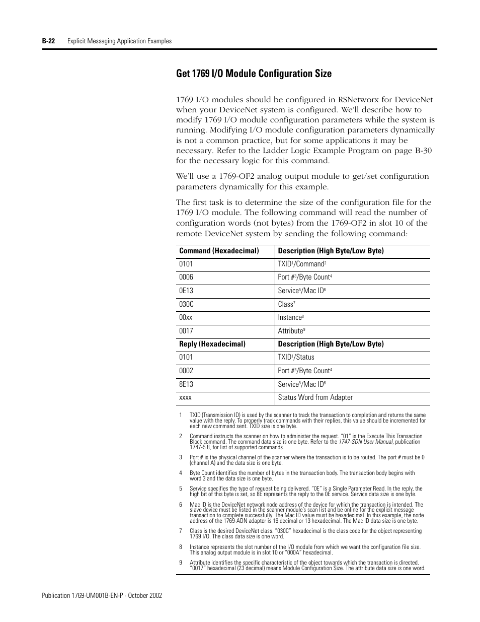 Get 1769 i/o module configuration size | Rockwell Automation 1769-ADN Compact I/O 1769-ADN DeviceNet Adapter User Manual | Page 180 / 204