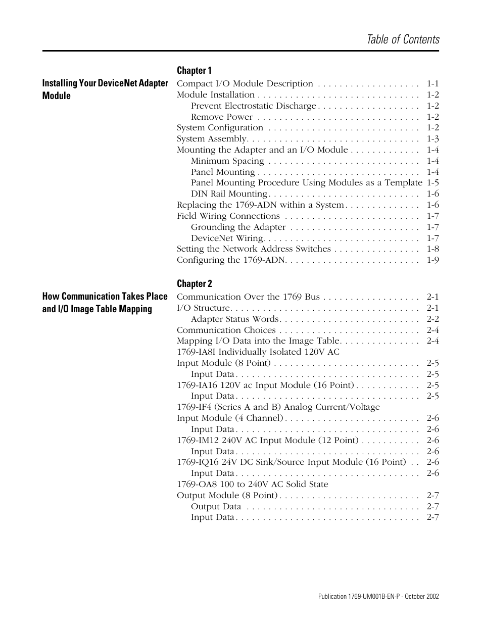 Rockwell Automation 1769-ADN Compact I/O 1769-ADN DeviceNet Adapter User Manual | Page 5 / 204