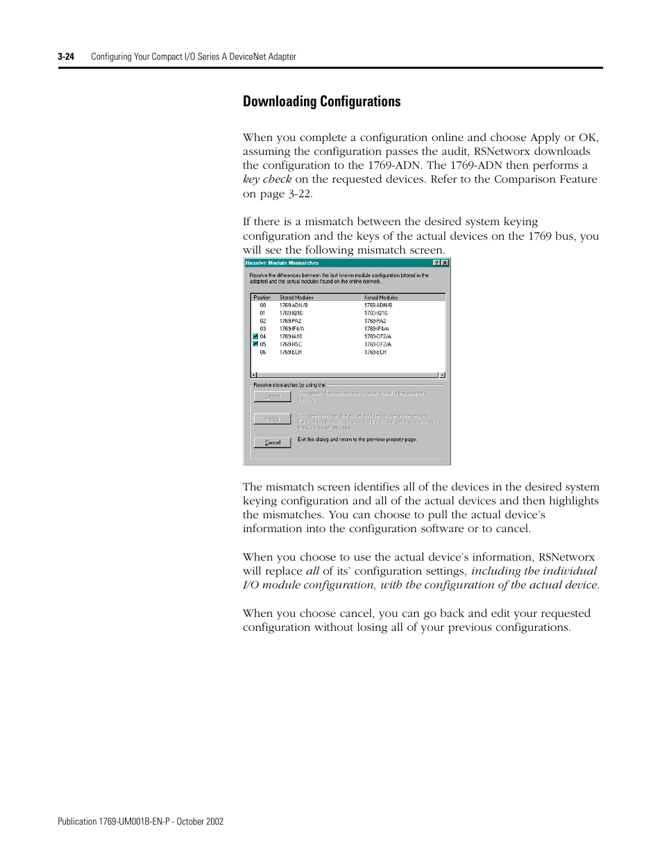 Downloading configurations | Rockwell Automation 1769-ADN Compact I/O 1769-ADN DeviceNet Adapter User Manual | Page 74 / 204
