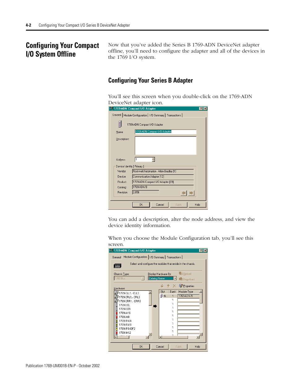 Configuring your compact i/o system offline | Rockwell Automation 1769-ADN Compact I/O 1769-ADN DeviceNet Adapter User Manual | Page 78 / 204