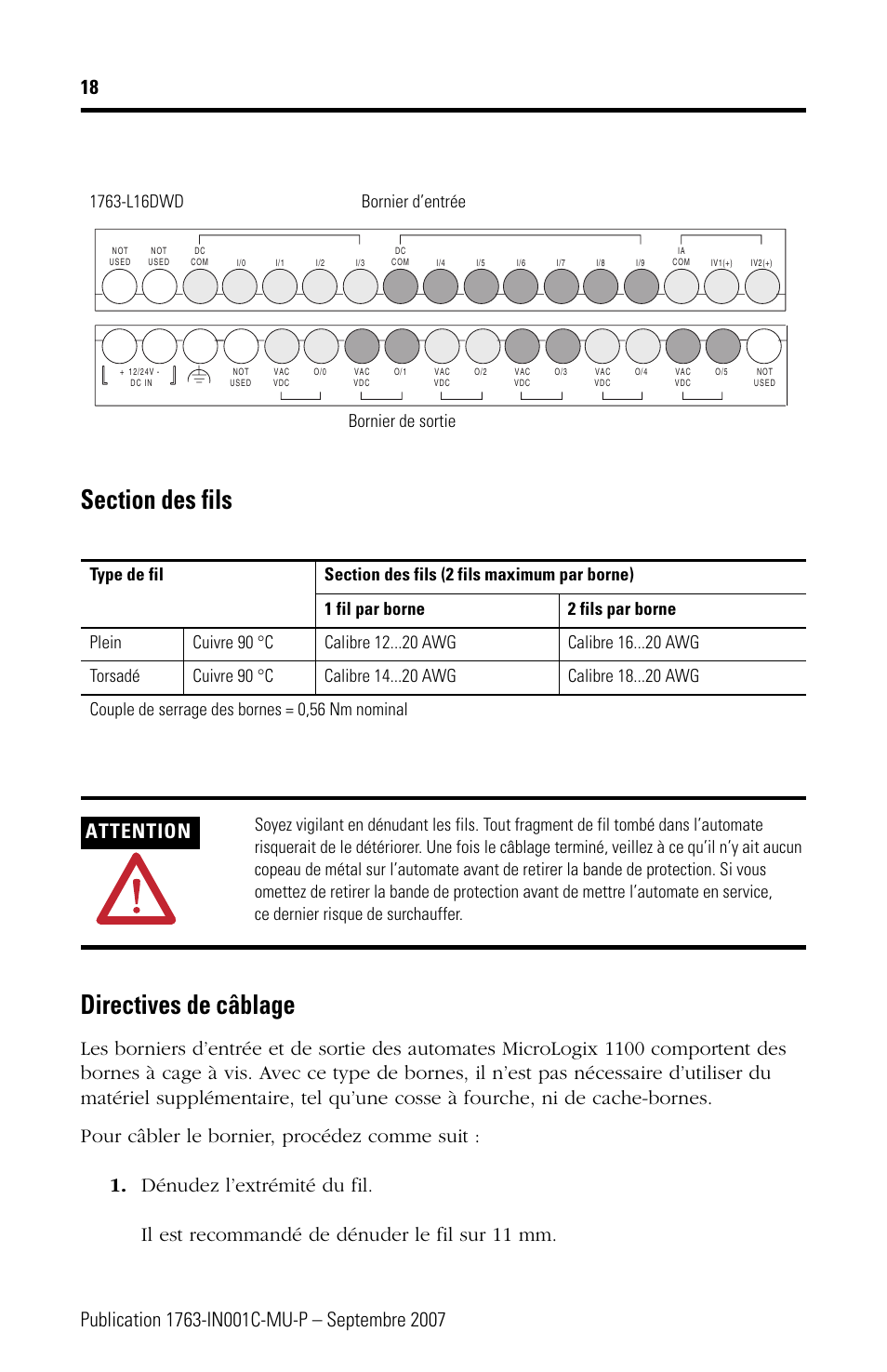 Attention | Rockwell Automation 1763-L16xxx MicroLogix 1100 Programmable Controllers Installation Instructions User Manual | Page 18 / 168