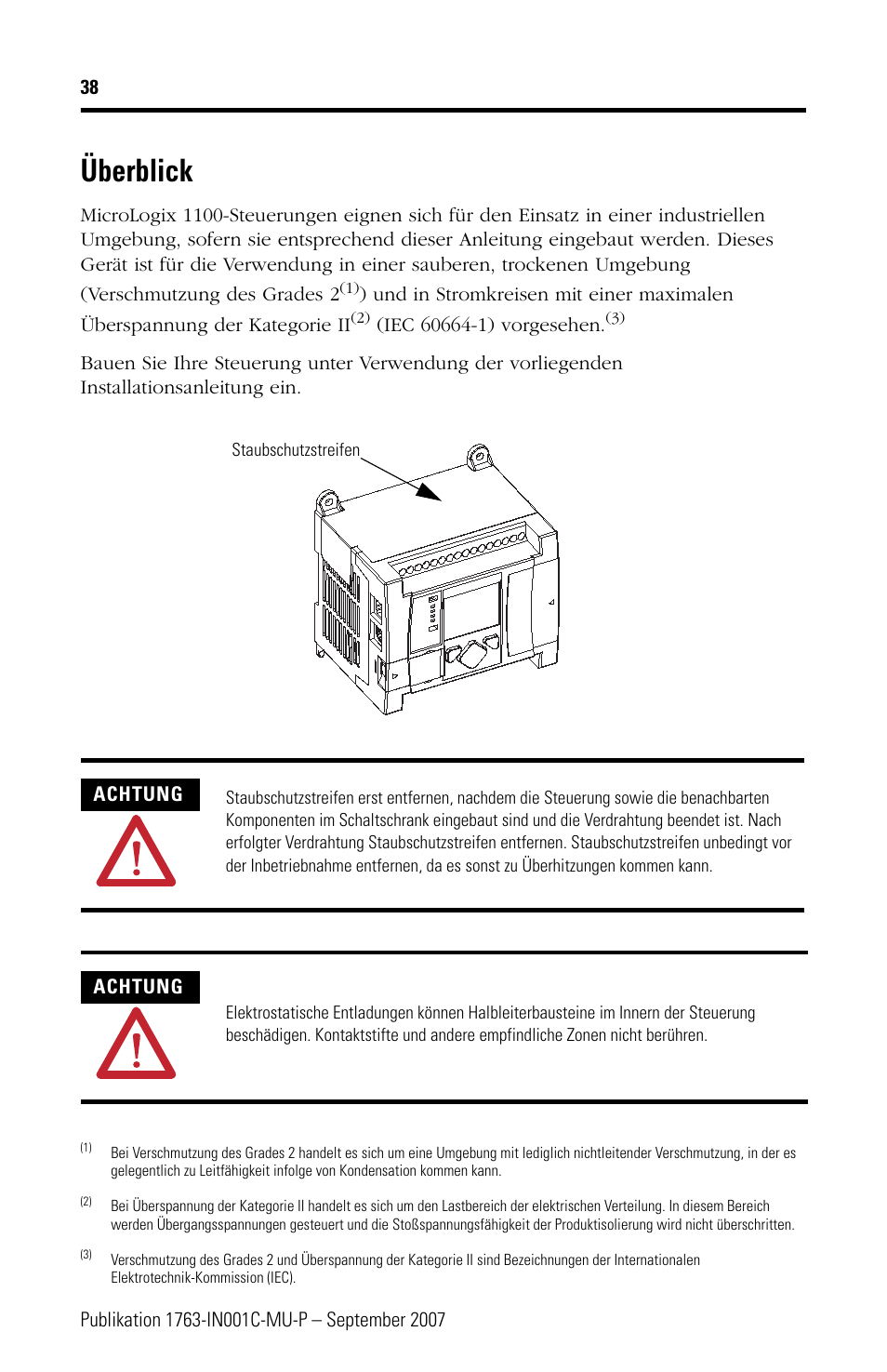 Überblick | Rockwell Automation 1763-L16xxx MicroLogix 1100 Programmable Controllers Installation Instructions User Manual | Page 38 / 168