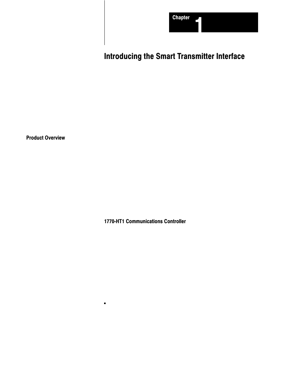 1 - introducing the smart transmitter interface, Introducing the smart transmitter interface | Rockwell Automation 1770-HT8 SMART TRANSMITTER User Manual | Page 12 / 128