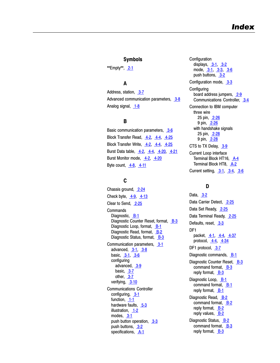Index | Rockwell Automation 1770-HT8 SMART TRANSMITTER User Manual | Page 124 / 128