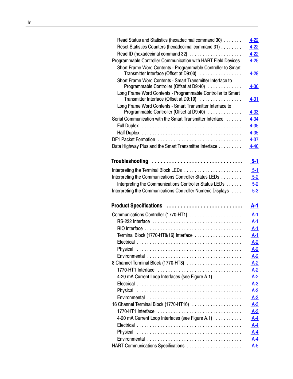 Rockwell Automation 1770-HT8 SMART TRANSMITTER User Manual | Page 6 / 128