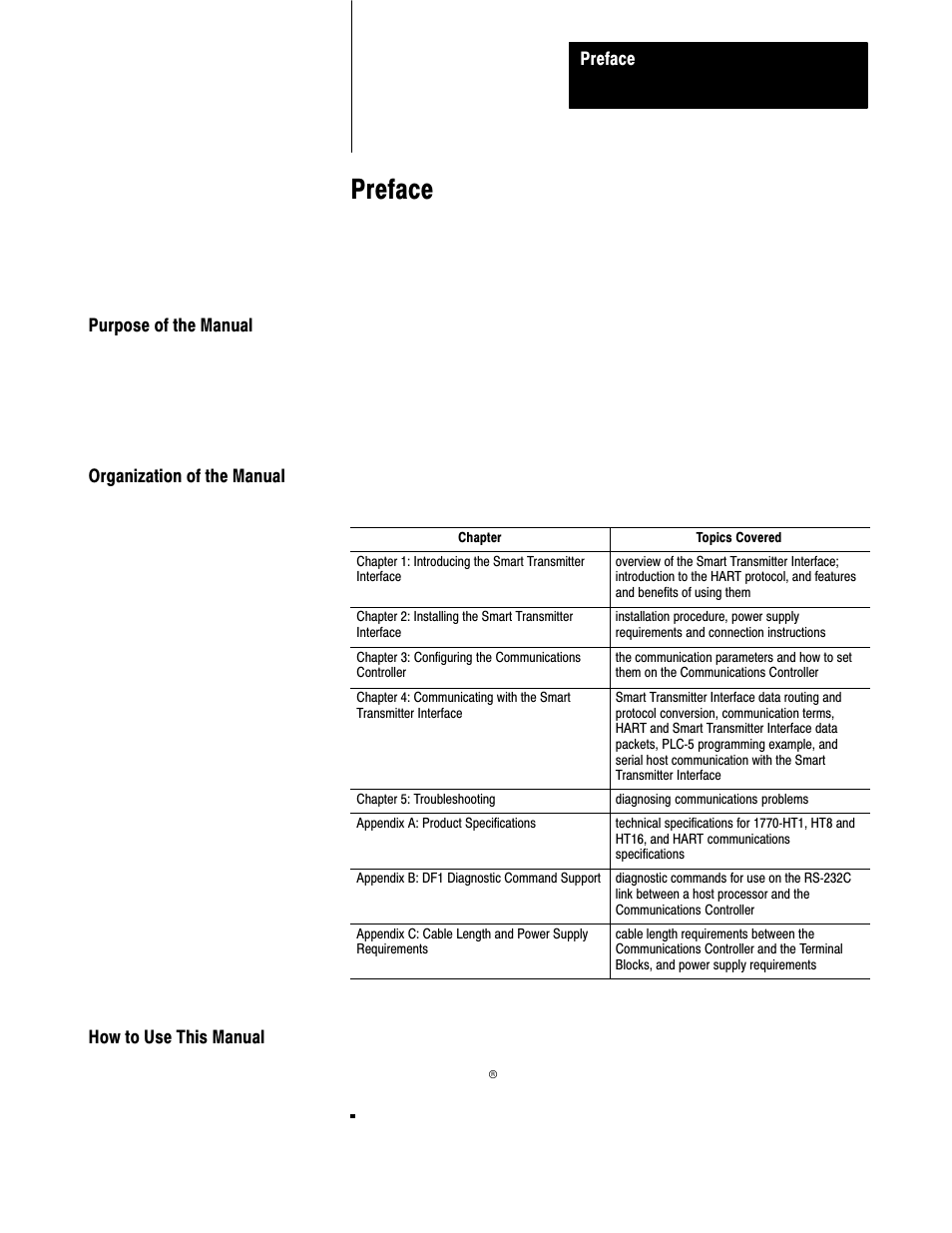 Preface | Rockwell Automation 1770-HT8 SMART TRANSMITTER User Manual | Page 8 / 128