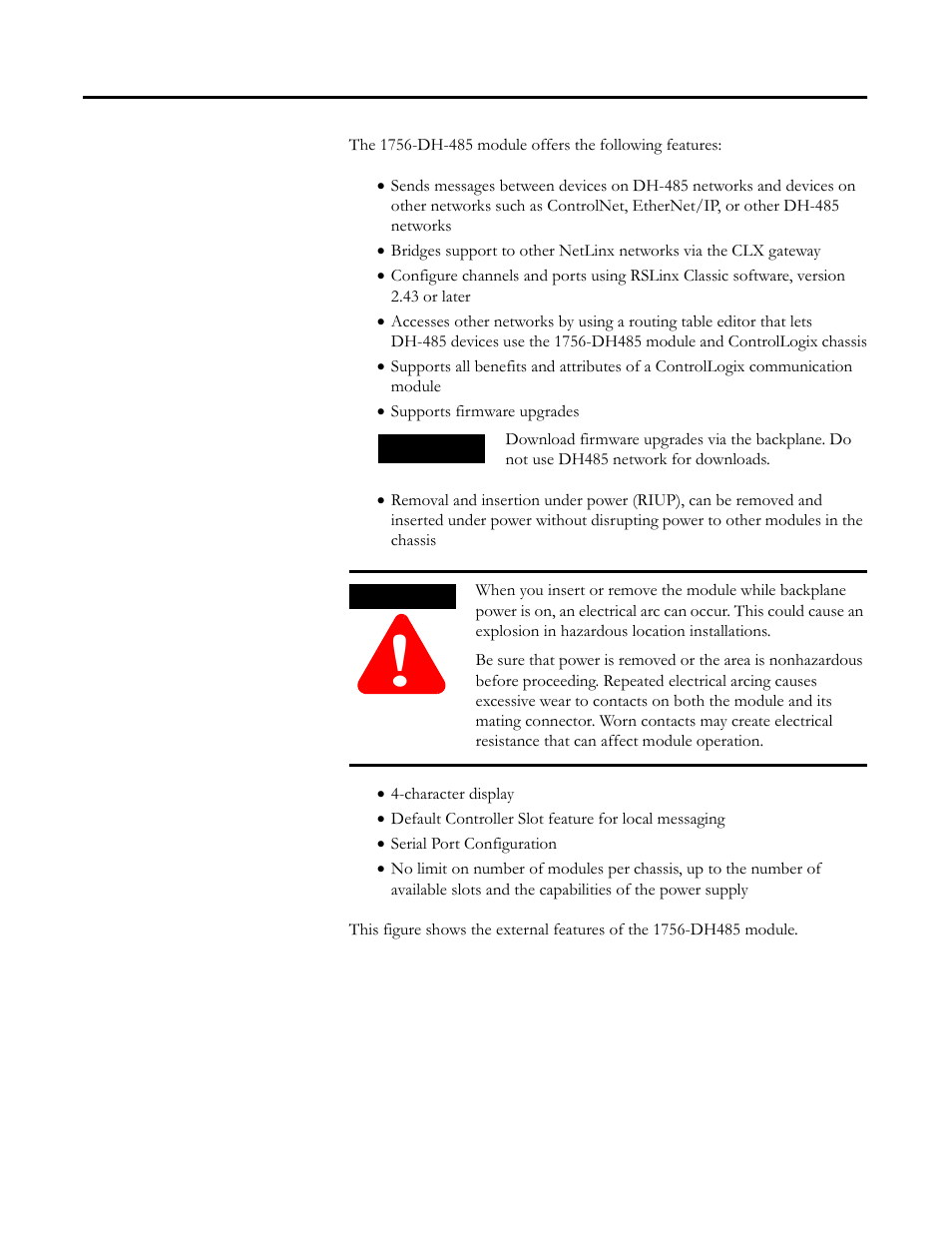 Module features, Module features -2 | Rockwell Automation 1756-DH485 ControlLogix DH-485 Communication Module User Manual User Manual | Page 10 / 110