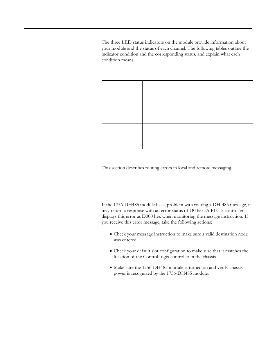 Interpret the ok status indicator, Routing errors in dh-485 messaging, Routing errors in local dh-485 messaging | Rockwell Automation 1756-DH485 ControlLogix DH-485 Communication Module User Manual User Manual | Page 100 / 110