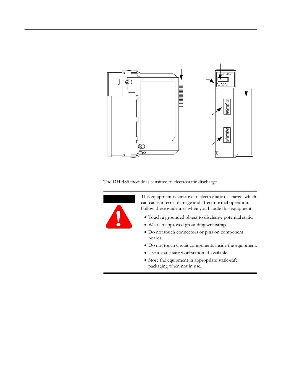 Prevent electrostatic discharge, Prevent electrostatic discharge -3 | Rockwell Automation 1756-DH485 ControlLogix DH-485 Communication Module User Manual User Manual | Page 11 / 110