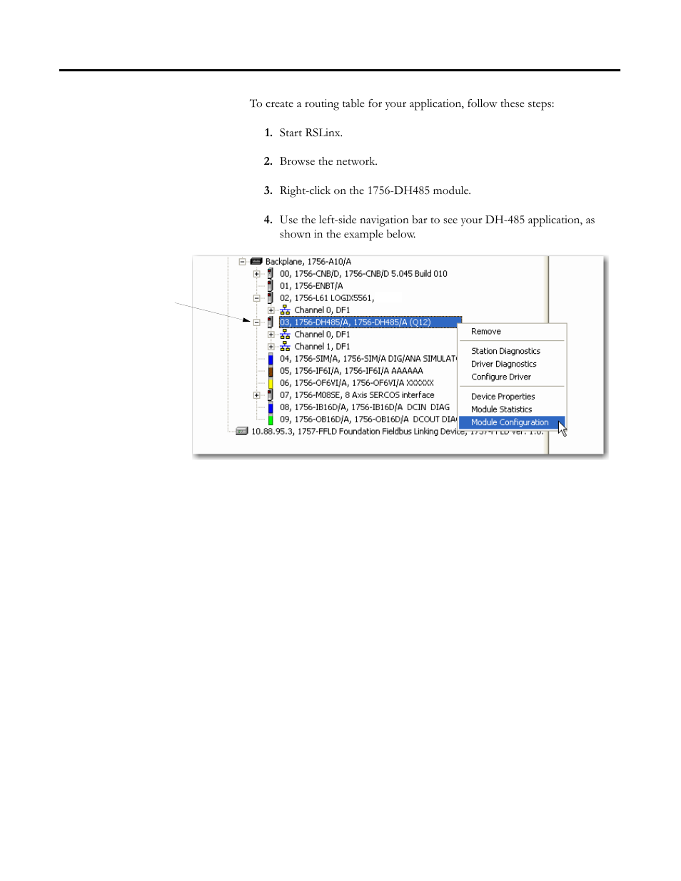 Create the routing table, Create the routing table -3 | Rockwell Automation 1756-DH485 ControlLogix DH-485 Communication Module User Manual User Manual | Page 49 / 110