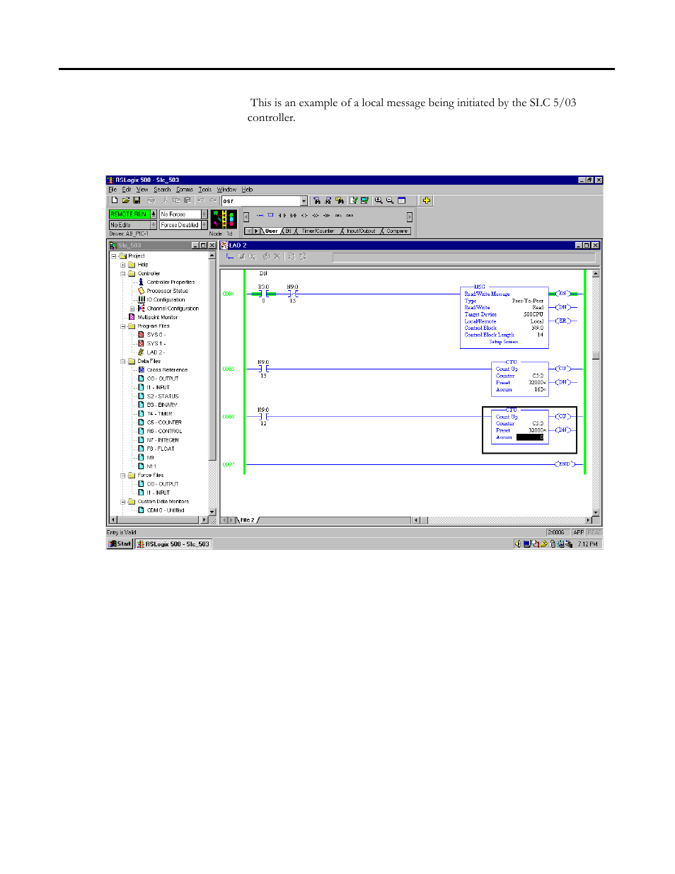 Create a local message in rslogix 500, Create a local message in rslogix 500 -4 | Rockwell Automation 1756-DH485 ControlLogix DH-485 Communication Module User Manual User Manual | Page 58 / 110