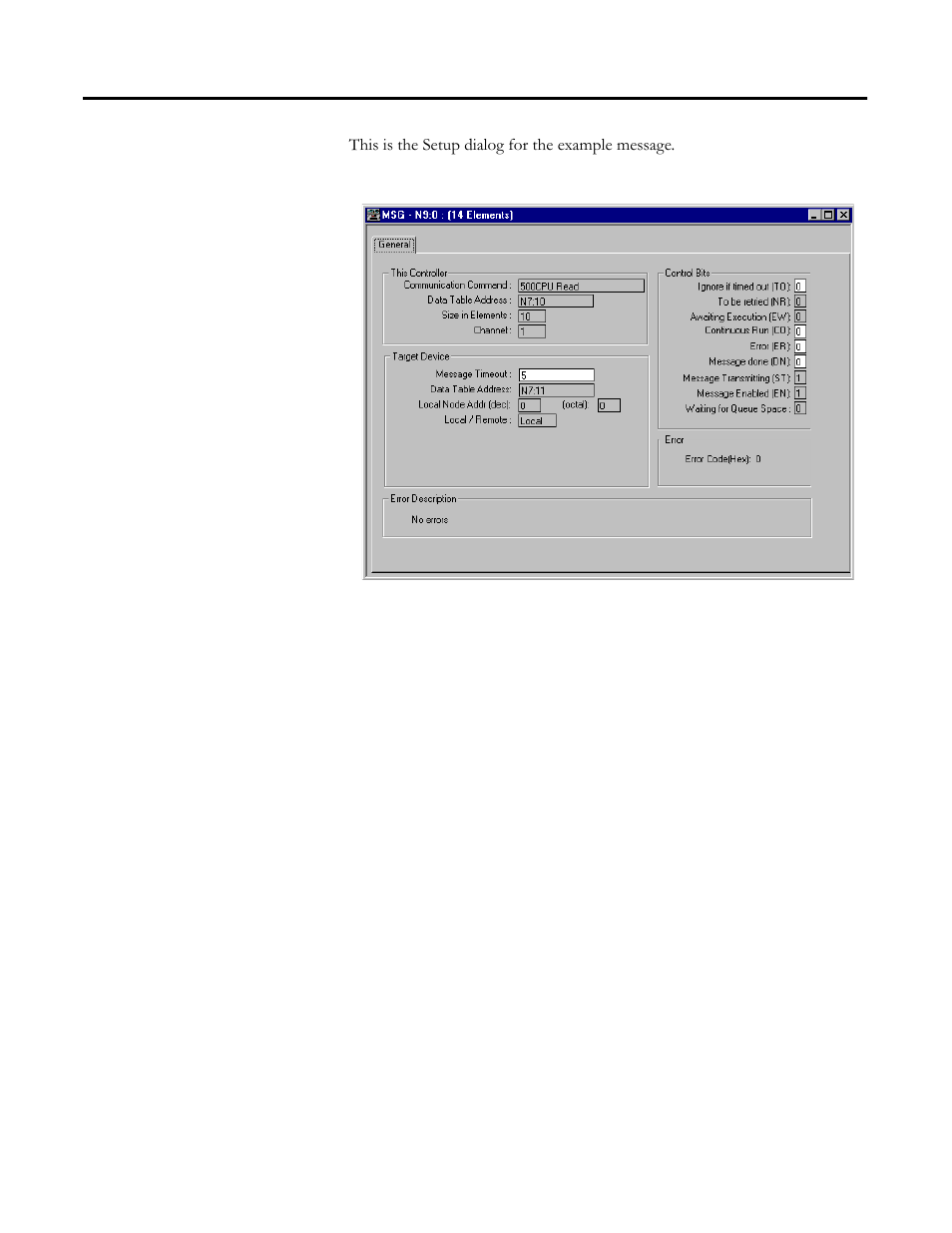 Configure the message, Configure the message -5 | Rockwell Automation 1756-DH485 ControlLogix DH-485 Communication Module User Manual User Manual | Page 59 / 110